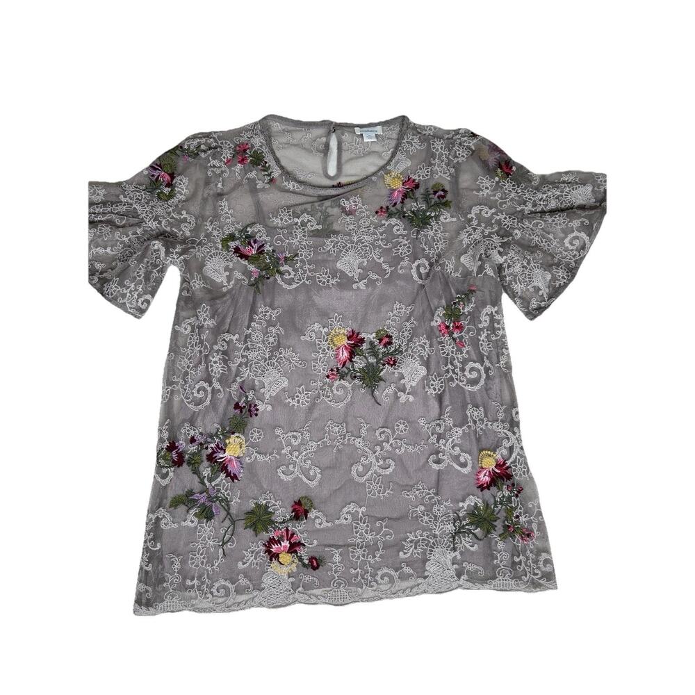 Sundance sheer lace floral embroidered tunic & camisole Sz M Wedding Event